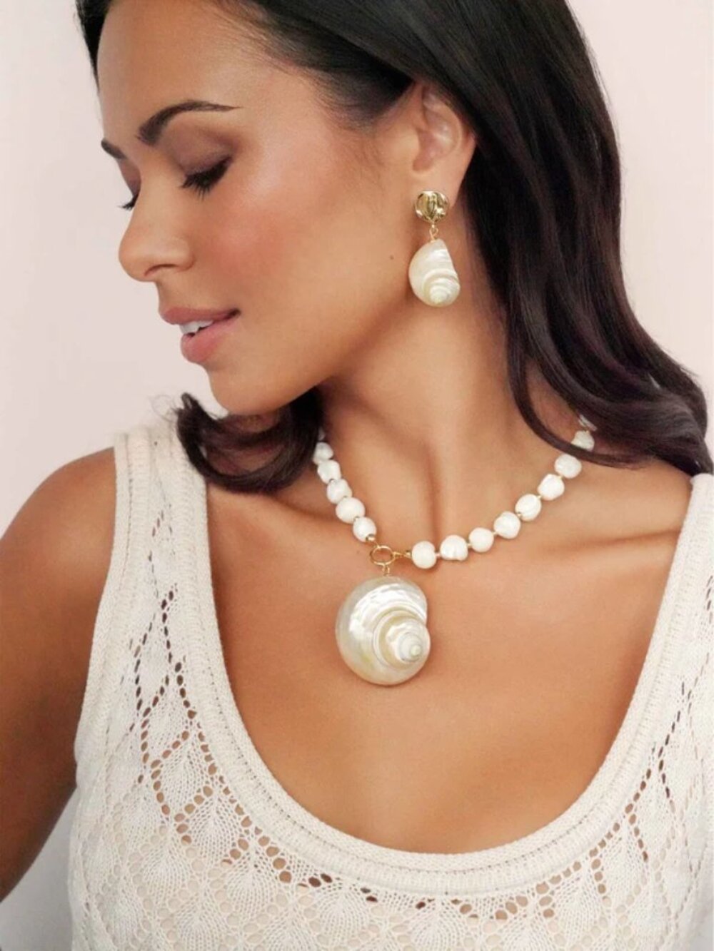 Ettika Sunken Treasure Shell Necklace 18k Gold Plating NEW!